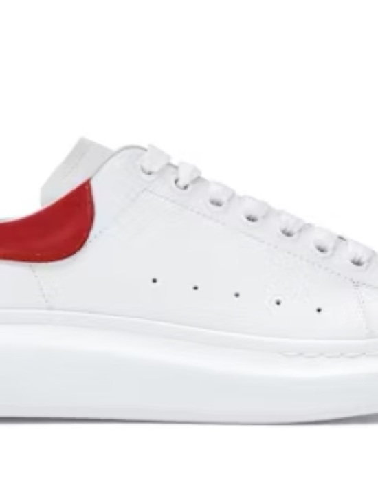 Alexander McQueen Other - Alexander McQueen White Leather Sneaker with Red Heel Tab